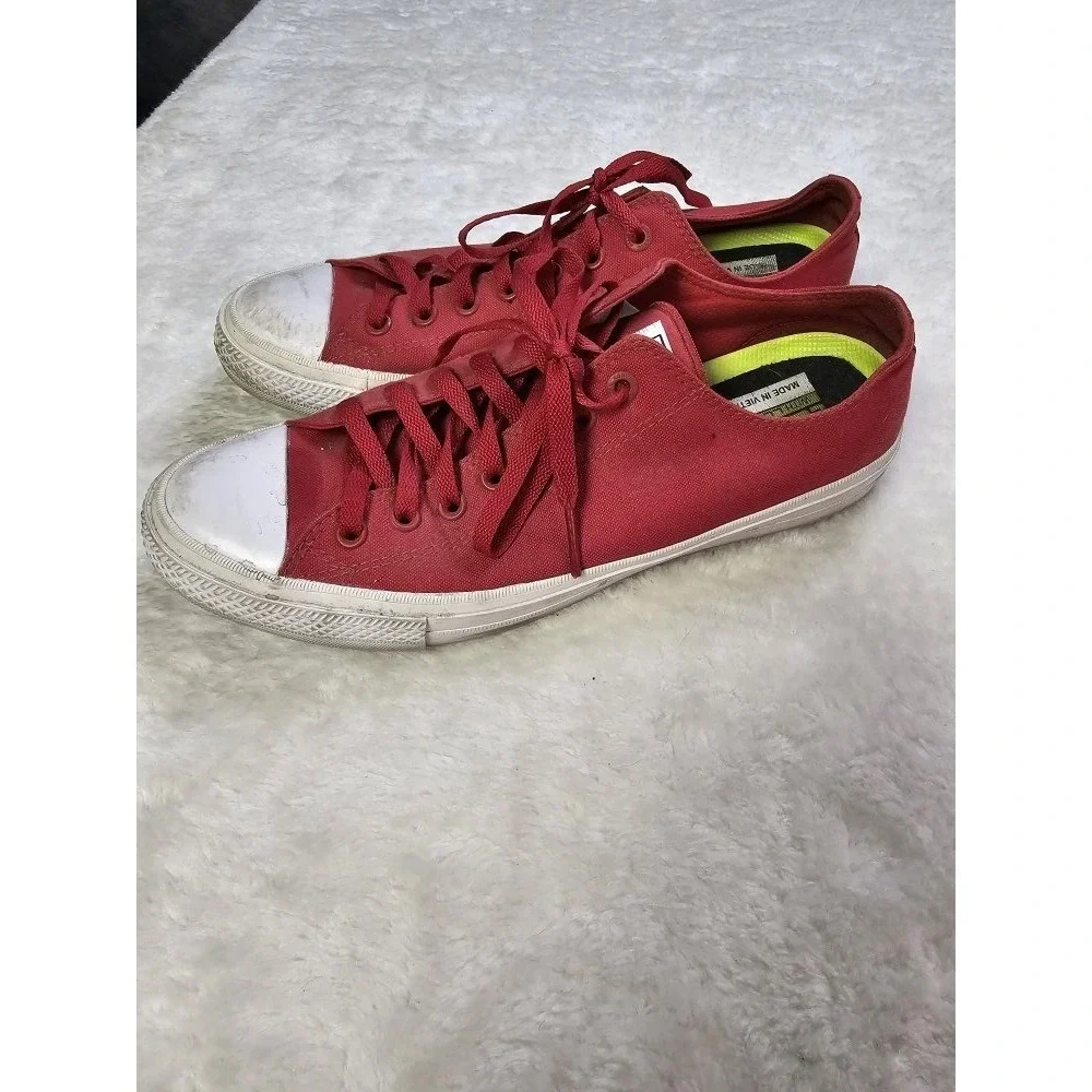 Converse All Star Mens Size 10 Red Canvas Sneakers - Picture 3 of 10